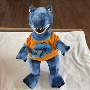 Build A Bear Blue T-Rex Dinosaur w/ Rawr Shirt Plush 16"  Stuffed Animal Toy F18