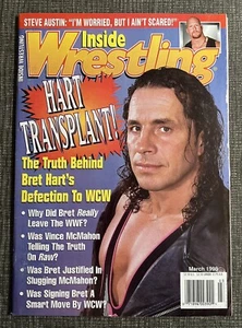 Bret Hart Steve Austin INSIDE WRESTLING Magazine March 1998 wwf wcw ecw wwe - Picture 1 of 6