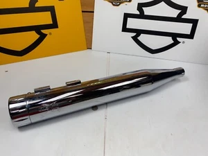 95-16 Harley RC Components Touring Single right side Muffler Chrome RCX 4" - Picture 1 of 7