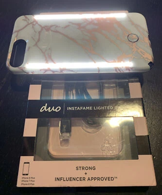 ¡¡NUEVO!! FUNDA LUMEE DUO MÁRMOL PARA APPLE IPHONE 8 PLUS - BLANCA/ROSA METÁLICA Foto 1 de 2