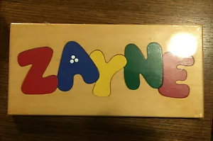Handmade USA Stout Sprout Wood Name Puzzled Board "ZAYNE" - Picture 1 of 2