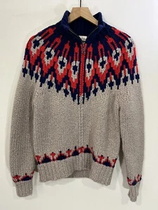 Brooks Brothers Wolle Hand Strick Fair Isle Pullover Zip M Preppy Nordic Fisherman - Bild 1 von 16