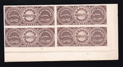 US RS41P3 4c Match and Medicine Revenue Block of 4 Plate Proof on Card SCV $400+ - Image 1 of 2