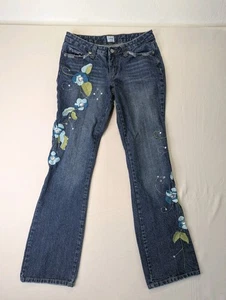 Vintage Guess Jeans Damen Gr. 28 Verziert Boot Cut Distressed Blau Denim  - Bild 1 von 18