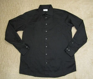 Camisa Eton Hombre 43 17 Negra Contemporánea Manga Larga Negocios Informal Abotonada - Imagen 1 de 8