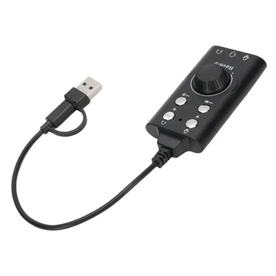 USB Type C External Sound Card Microphone Headphone Adapter For Laptop Phone NEW - Bild 1 von 4