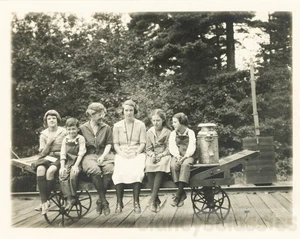 1922 W Baldwin Maine Railroad Station Hall Children All Named on Back - Picture 1 of 1