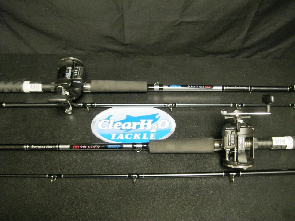 2PK OKUMA WALLEYE LINECOUNTER TROLLING COMBOS MA-20DX REEL OKUMA GLT 7'6" MED - Image 1 of 1
