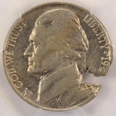 196X-x 5c Jefferson Nickel 12% Ragged Clip 4.41g PCGS AU55 - Image 1 of 4