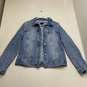 Chaqueta de camionero de mezclilla The Limited para mujer talla M azul manga larga con botones - Imagen 1 de 7