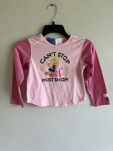 Lizzy McGuire Y2K Can't Stop Must Shop Pink Girls Long Sleeve Top Size 6Y - Picture 1 of 5