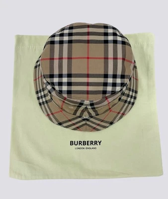 Burberry London Nova Cuadros Monograma Algodón Lona Cubo Sombrero Gorra Cabeza Talla M Foto 1 de 4