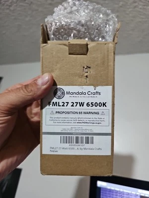 2 Pack FML27 27 Watt 6500K Daylight 3000K Warm White GX10q-4 Compact Fluorescent - Image 1 of 3