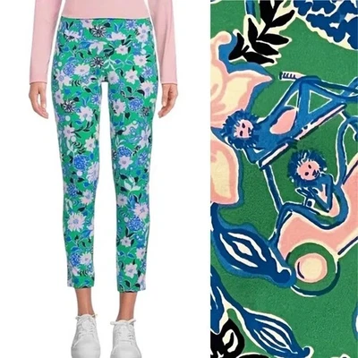 NEW Lilly Pulitzer Corso Pant Size 4 UPF 50+ Spearmint Golf Till You Drop Cart - Image 1 of 4
