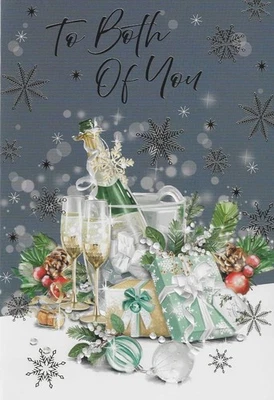 POPPYHILL TO BOTH OF YOU CHRISTMAS CARD WITH GOLD FOIL DETAIL