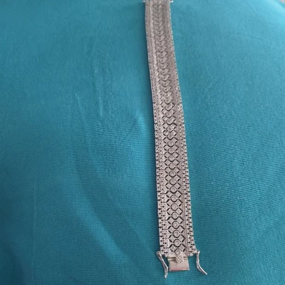 Pulsera de plata de ley con bonita piedra de cristal circonita cúbica 10 mm tamaño 7,5 Foto 1 de 4