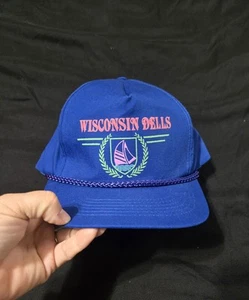Vintage Wisconsin Dells Triangle Headwear Rope Hat Snapback - Picture 1 of 7