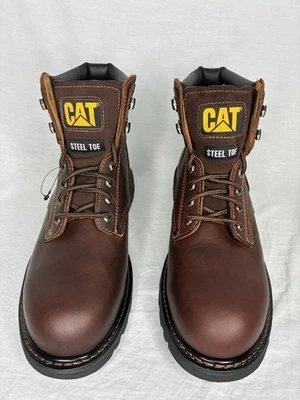 Caterpillar Hombres Segundo Cambio Impermeable Botas de Trabajo Zapatos Cuero Marrón Puntera de Acero Foto 1 de 4