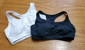 Tek Gear Damen Activewear Sport BH Set Medium, schwarz/weiß, 2er Pack - Bild 1 von 6