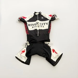 Vermarc Mens Promo Cycling Bib Padded Shorts 3/4 Zip Size S Made In Italy - Picture 1 of 10