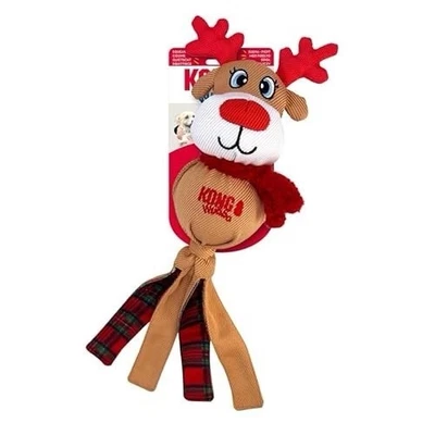 Kong Holiday Christmas Wubba Reindeer Large Squeaky Tug & Shake Dog Toy - NEW - Image 1 of 3