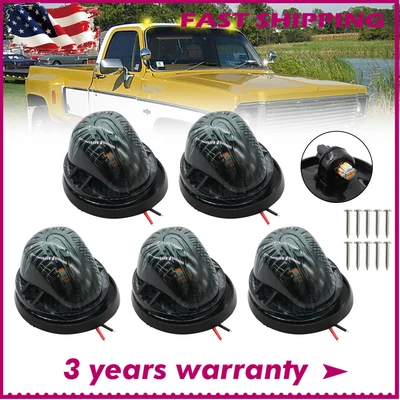 5x For 73-87 Chevy GMC C/K Series Smoked Cab Roof Running Marker Light + 194 LED - Image 1 of 4
