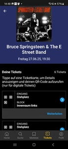 2 Tickets für BRUCE SPRINGSTEEN GELSENKIRCHEN 27.06.25 Stehplatz Innenraum links - Bild 1 von 1