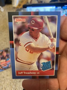 1988 Donruss Baseball Card Jeff Treadway Rookie Cincinnati Reds #29