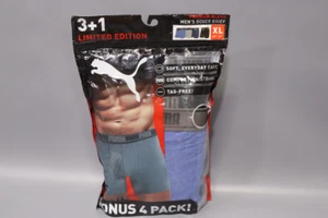 PUMA Men s 4 Pack Tech Boxer Brief Blue/Grey X-Large - Picture 1 of 3