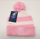 Everton FC Official Pink & White Breakaway Style Bobble Hat - Adult