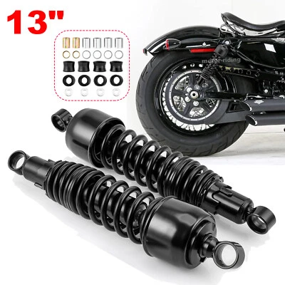 For 1991-2017 Harley Dyna Super Glide FXD FXDWG 13" Rear Shocks Suspension Black - Image 1 of 4
