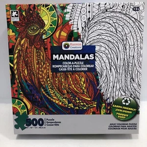 Color-A-Puzzle by Karmin Creations, "Mandalas", 500 pc., Style: 08676-ZTRI, -NEW - Picture 1 of 6