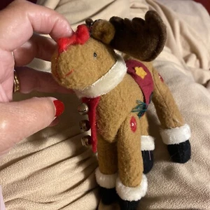 Rudolph Rentier Stofftier Land Glocken Knöpfe Sterne Herzen Stechpalme 8 Zoll Weihnachten - Bild 1 von 18