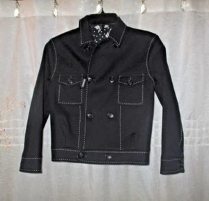 NUEVO CON ETIQUETAS D&G Dolce Gabbana Chaqueta Para Niño Traje Negro 6 5 $545 Puntada en el torso Unisex Niña - Imagen 1 de 7