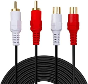 2 RCA Cable,Gold Plated 2 RCA Male to Female Stereo Audio Extension Cable (3M) - Picture 1 of 12