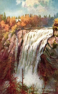 Postcard Falls of Montmorency near Quebec Canada Tuck Art - Picture 1 of 2