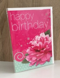 Female Happy Birthday Card Special Day as You are Beautiful Pink Peony Theme C35 - Picture 1 of 7