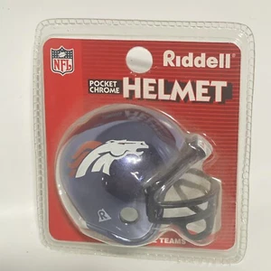 Denver Broncos Riddell Mini Helmet Pocket Chrome NFL Football New Sealed - Picture 1 of 4