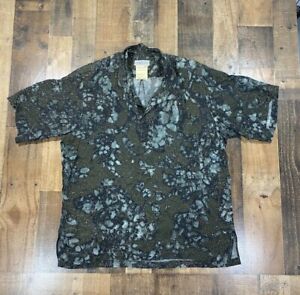 Vintage Yohji Yamamoto Mens Shirt Medium Rayon Distressed Top Made in Japan