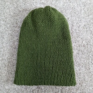 Handmade Beanie Hat Adult One Size Olive Green Knit Warm Comfy Outdoors New - Picture 1 of 5