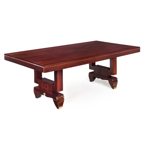 Art Deco Inlaid Mother-of-Pearl Rosewood Dining Table, France, circa 1940s Cover