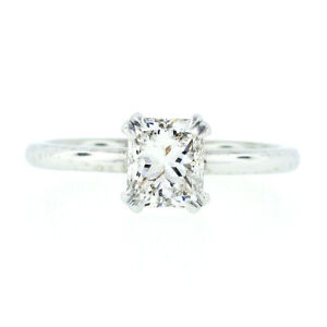 NEW Platinum GIA Certified 1.11ct Radiant Cut Diamond Solitaire Engagement Ring
