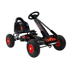 Rigo Kids Pedal Go Kart Ride On Toys Racing Car Rubber Tyre Black - Picture 1 of 8