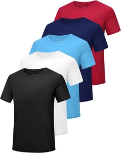 Boys Athletic Shirt Quick Dry Short Sleeve Performance Moisture Wicking T Shirt - Picture 1 of 12
