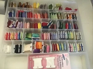 Lot of 135 Unknown Brand Embroidery Floss Thread in art bin storage box - Picture 1 of 3