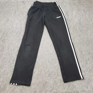 Adidas Pants Boys Small Black White Logo Sweatpants Outdoor Active Youth * - Picture 1 of 12