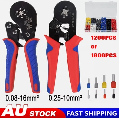 1800x Bootlace Ferrule Crimper Kit 0.25-10mm² Cord End & Ratchet Plier Crimping - image 1 of 4