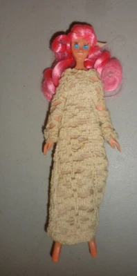 Винтажная кукла 1970 Ideal Fashion Flatsy 8,5 дюйма розовые волосы голубые глаза кори с платьем - Изображение 1 из 3