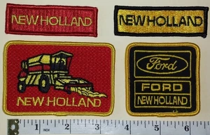 4 FORD NEW HOLLAND LANDWIRTSCHAFT TRAKTOREN HARVESTER WAPPEN EMBLEM PATCH SET - Bild 1 von 1