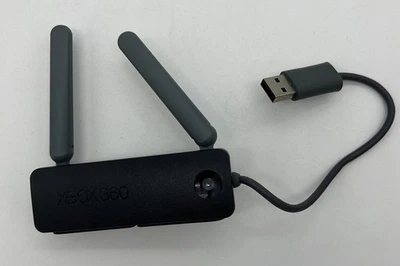 Wireless N Dual Antenna Network Adapter 1398 Black Microsoft Xbox 360 - Tested - Image 1 of 2